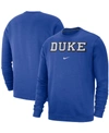 Nike Men's Duke Blue Devils Club Fleece Crewneck Sweatshirt In Royal