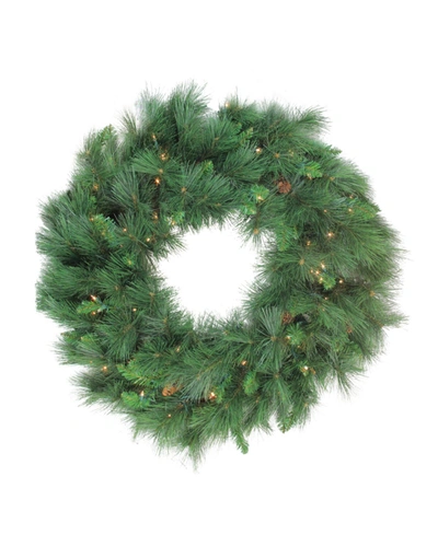 Northlight Pre-lit White Valley Pine Artificial Christmas Wreath - 48-inch Clear Lights In Green