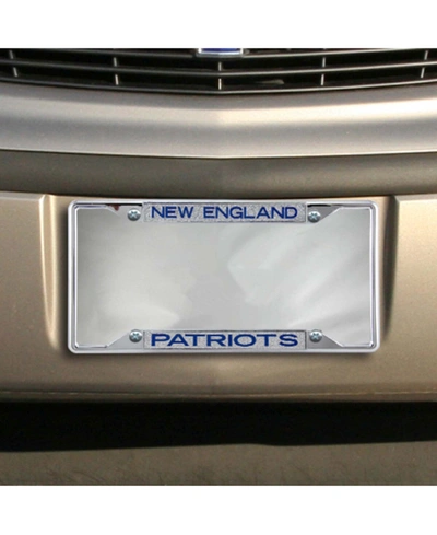 Stockdale Multi New England Patriots Small Over Small Team Silver Glitter Metal License Plate Frame
