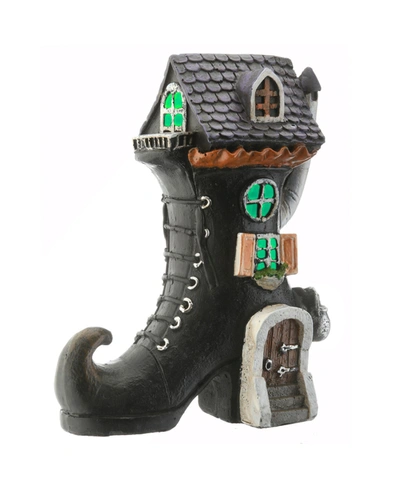 National Tree Company 6" Witch's Boot Haunted House With Led Light In Black