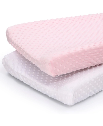The Peanutshell 2 Pack Minky Dot Solid Changing Pad Covers Bedding In Multi