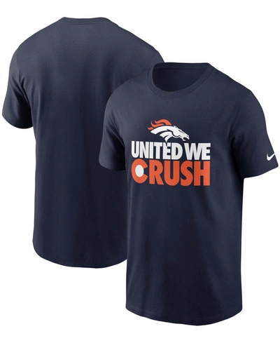 Nike Men's Denver Broncos Hometown Collection Crush T-shirt In Navy