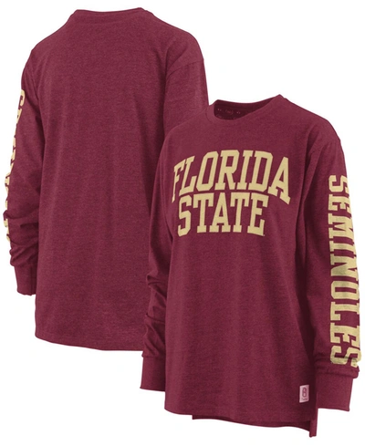 Pressbox Women's Florida State Seminoles Two-hit Canyon Long Sleeve T-shirt In Garnet