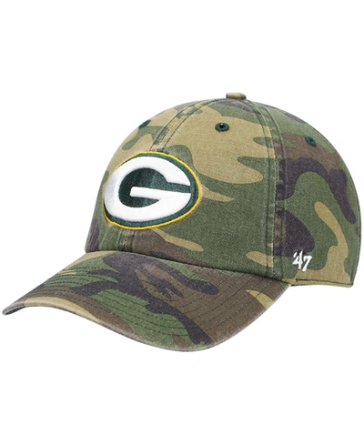 47 Brand Green Bay Packers Woodland Clean Up Adjustable Cap In Camo