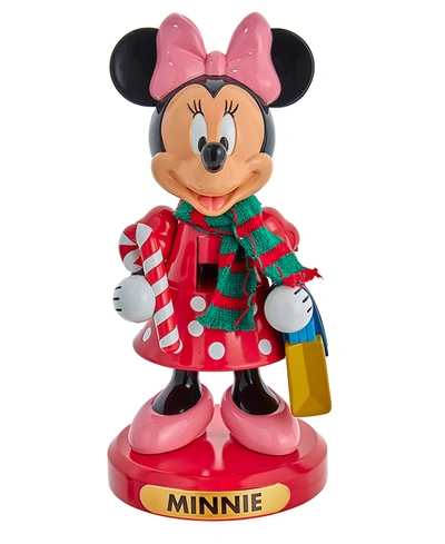 Kurt Adler Minnie Mouse With Candy Cane Nutcracker In Multi