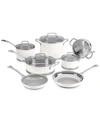 CUISINART 11-PC. STAINLESS STEEL MATTE WHITE COOKWARE SET
