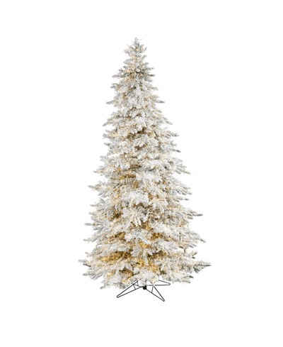 Nearly Natural Flocked Grand Northern Rocky Fir Artificial Christmas Tree With 8208 Warm Cluster Multifunction Led  In Gray
