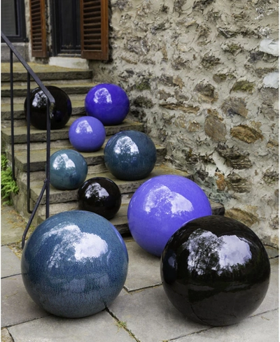 Campania International Glazed Sphere Statuary In Indigo