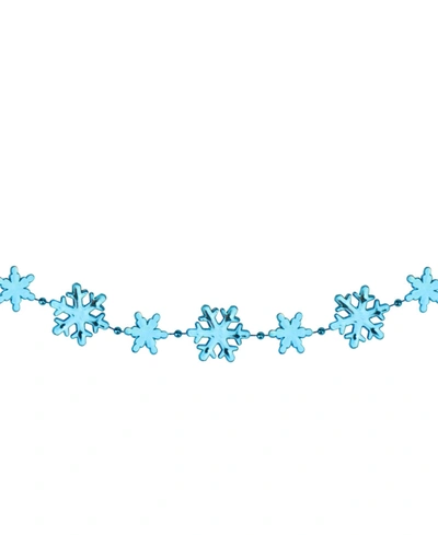 Northlight Shiny Snowflakes Beaded Christmas Garland-unlit In Blue