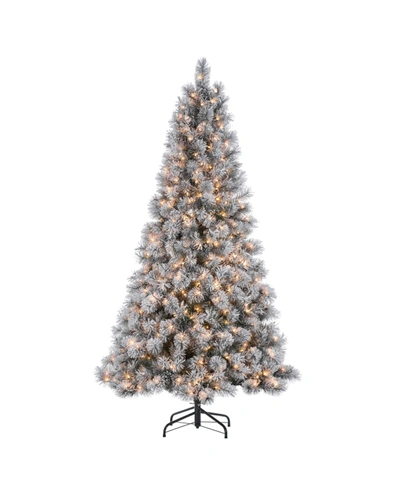 Sterling 7.5-foot High Flocked Pre-lit Hard Mixed Needle Boise Pine With Warm White Lights