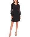 Msk Petite Clip-dot-sleeve Sheath Dress In Black