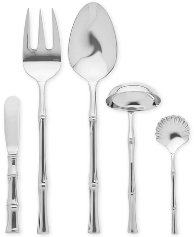 Ricci Argentieri Ricci Bamboo 5-piece Hostess Set In Silver