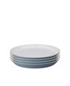 Denby Impression Spiral Dinner Plate, Set Of 4 In Medium Blue