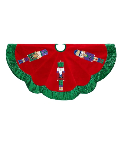 Kurt Adler 48-inch Velvet With Nutcracker Design Tree Skirt