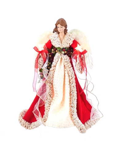 Kurt Adler Ul 10-light 16-inch Red And Ivory Angel Treetop