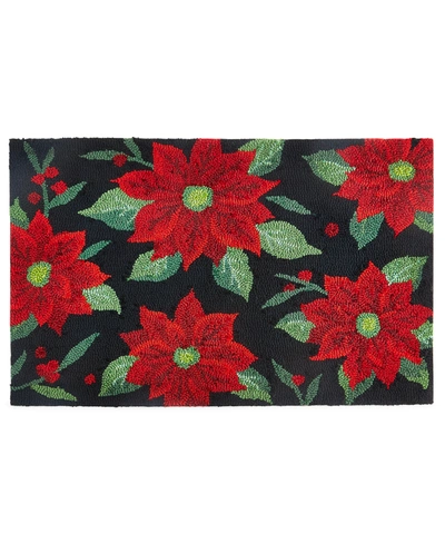 Martha Stewart Collection Poinsettia Holiday Hooked 20" X 30" Accent Rug, Created For Macy's Bedding In Ms Poinsetta H Rug X