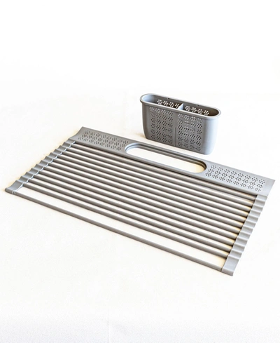Over And Back Over The Sink Drying Dish Rack With Caddy In Gray