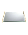 CLASSIC TOUCH 11.75" SQUARE MIRROR TRAY WITH HANDLES