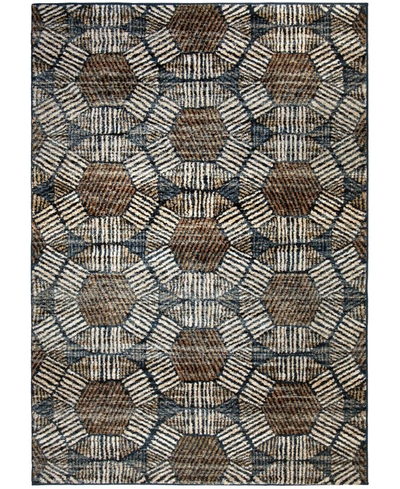 Palmetto Living Orian Adagio Textured Penny Blue 5'1" X 7'6" Area Rug In Crm