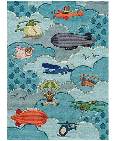 Momeni Area Rug, Lil Mo Whimsy Lmj10 Sky 2' 0" X 3' 0" Rug