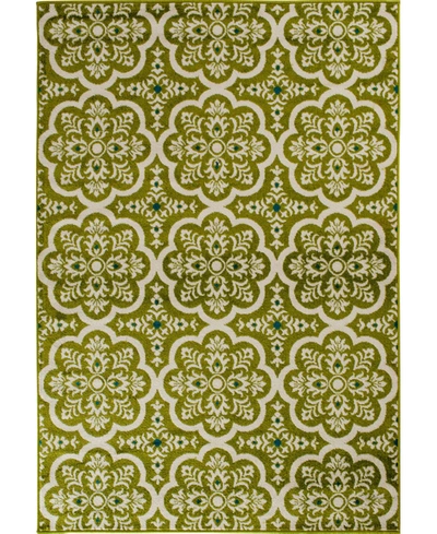 Portland Textiles Tropicana Contoy 7'10" X 9'10" Outdoor Area Rug In Green