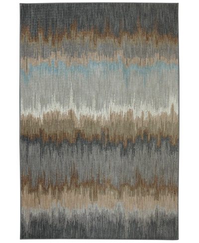 Karastan Euphoria Cashel Abyss Blue 2'4" X 7'10" Runner Rug In Ash Grey