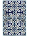 Liora Manne Ravella 2253 Floral Tile Blue 3'6" X 5'6" Indoor/outdoor Area Rug In Blue