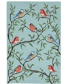 Liora Manne Ravella 2270 Birds On Branches Blue 2' X 8' Indoor/outdoor Runner Area Rug In Blue