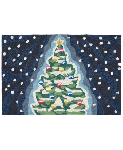 Liora Manne Front Porch Indoor/outdoor Xmas Tree Midnight 2' X 3' Area Rug