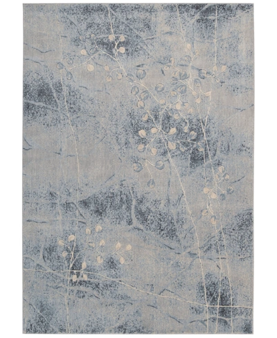 Nourison Closeout!  Home Somerset Silver/blue Blossom 5'3" X 7'5" Area Rug