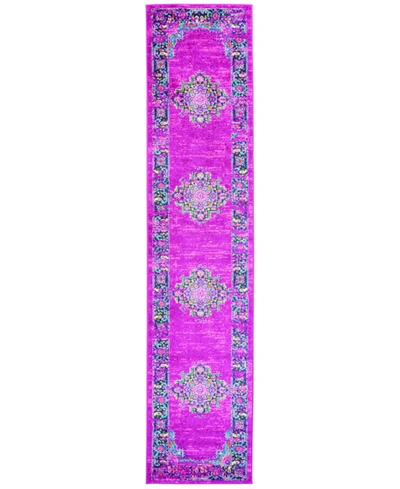 Long Street Looms Zeal Zea03 2'2" X 10' Runner Rug In Fuchsia