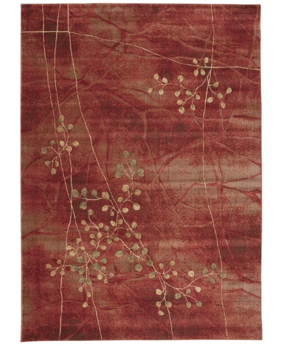 Nourison Closeout!  Home Somerset Flame Blossom 5'3" X 7'5" Area Rug