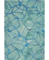Nourison Symmetry Smm05 Aqua 3'9" X 5'9" Area Rug In Aqua
