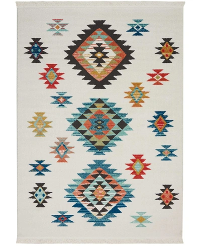 Nourison Navajo Nav07 White 5'3" X 7'6" Area Rug