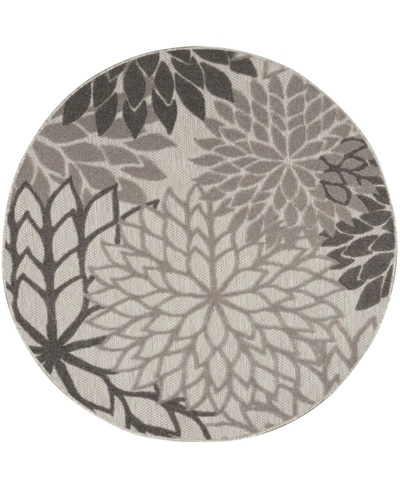 Nourison Aloha Alh05 Silver 4' Round Rug