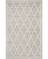 SAFAVIEH AMHERST AMT414 LIGHT GRAY AND IVORY 5' X 8' OUTDOOR AREA RUG
