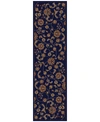 Km Home Closeout!  Pesaro Flores 2'2" X 7'7" Runner In Navy