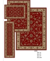 Km Home Area Rug Set, Florence Collection 4 Piece Set Isfahan In Red