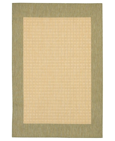 Couristan Closeout!  Recife Checkered Field Natural/green 8'6" Square Indoor/outdoor Area Rug