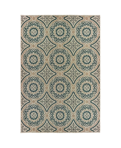 Jhb Design Latitude 609 Gray 6'7" X 9'2" Outdoor Area Rug In Beige