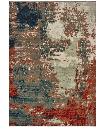 Oriental Weavers Closeout!  Montage 092le 5'3" X 7'6" Area Rug In Blue/rust