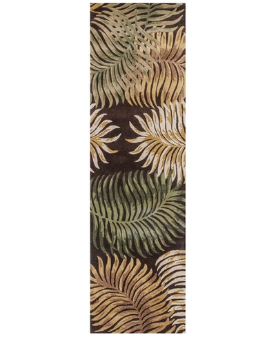 Kas Havana Fern View 2'3" X 8' Runner Area Rug In Brown