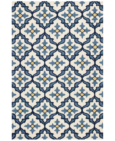 Kas Harbor Mosaic 3'3" X 5'3" Indoor/outdoor Area Rug In Ivory/blue