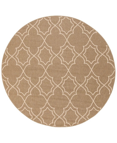 Surya Alfresco Alf-9587 Camel 5'3" Round Area Rug, Indoor/outdoor