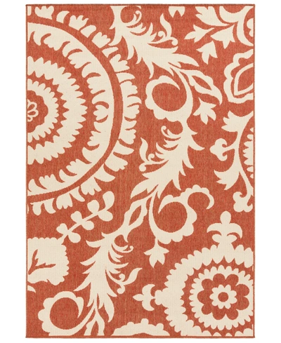 SURYA CLOSEOUT! LIVABLISS ALFRESCO ALF-9613 RUST 8'9" X 12'9" AREA RUG, INDOOR/OUTDOOR