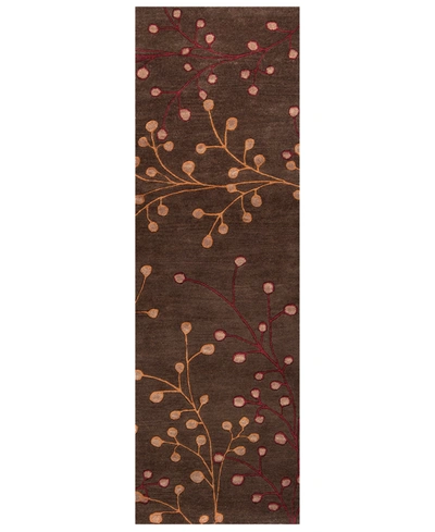 Surya Athena Ath-5052 Dark Brown 3' X 12' Runner Area Rug