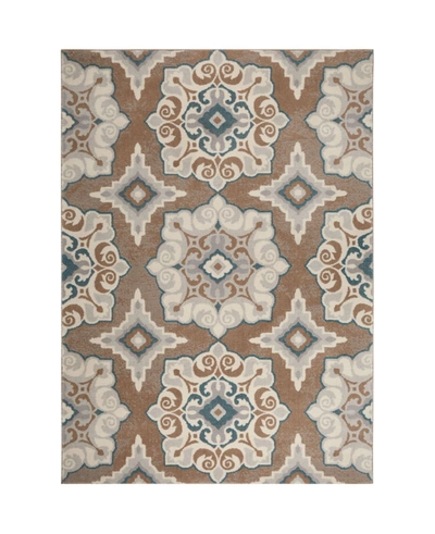 Global Rug Designs Haven Hav11 Taupe And Blue 6'6" X 9'6" Area Rug In Taupe/blue