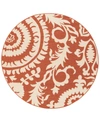 Surya Closeout! Livabliss Alfresco Alf-9613 Rust 5'3" Round Area Rug, Indoor/outdoor In Rust