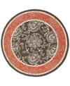 Surya Alfresco Alf-9592 Black/rust 5'3" Round Area Rug, Indoor/outdoor In Black