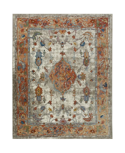 Nicole Miller Parlin Aster 2-xc24b-109 Ivory And Rust 6'6" X 9'2" Area Rug In Ivory/rust